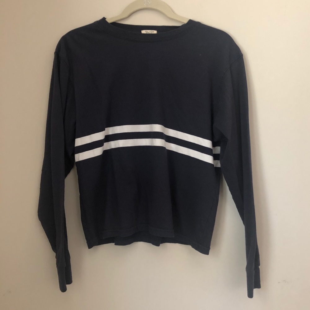 Blue and White Striped Brandy Melville Top
